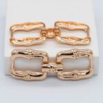 HS90203 Herraje Doble D Texturizado Dorado