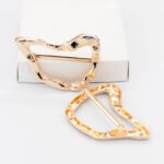 F-A0015 Herraje Hebilla Pasador Irregular Dorado - Imagen 2